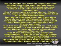Es ist Nacht, ein Frosch h�pft �ber die Stra�e
