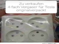 4-fach Vergaser f�r Tesla humorvoll angeboten