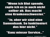 Witz ber Blutspende und Samenbankservice