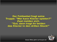 Der Feldwebel fragt seine Truppe