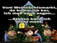 Weihnachtsmarkt: Fr�hlicher Umtrunk, wacklige Beine!