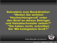 Sekret�rin zum Bankdirektor