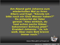 Am Abend geht Johanna zum wiederholten Mal zu ihren Eltern