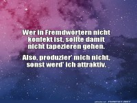 Witzige Spr�che �ber Fremdw�rter und Attraktivit�t