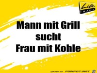 Mann mit Grill