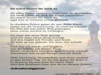 Gedicht - Du warst immer f�r mich da