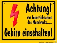 Schild Gehirn einschalten