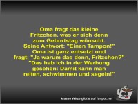 Oma fragt das kleine Fritzchen