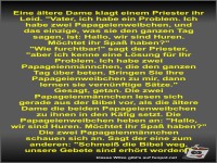 Eine �ltere Dame klagt einem Priester ihr Leid