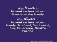 Geschlechterkampf in Hosentaschen