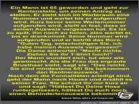 Ein Mann ist 65 geworden und geht zur Rentenstelle