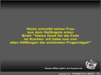 Heinz schreibt seiner Frau aus dem Gefängnis einen Brief