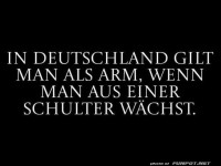 Wortspiel �ber Armut und Schultern