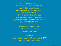 Trump zahlt?s: Kriegsgeld zur Tankf�llung!