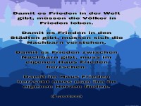 damit es frieden in der welt