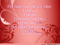 Du hast nur diese eine Leben