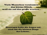 Menschen versaeumen das kleine Glueck