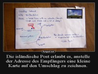 Kreative Postzustellung in Island