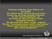 Fritzchen trifft den neuen Pfarrer auf der Stra�e