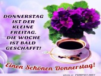 Donnerstagsgre mit Blumen und Kaffee