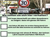 Verhalten in einer 30er-Zone