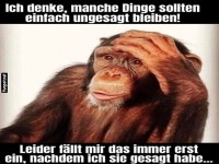 Affe in Gedanken: Reden ist Silber, Schweigen Gold