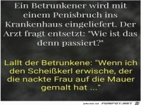 ein Betrunkener im Krankenhaus