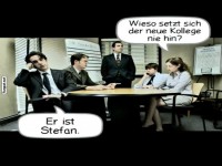 Der neue Kollege bleibt stehen