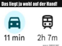 Die schnelle Wahl: Auto oder Zug?