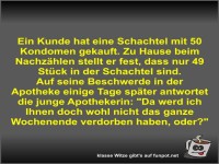 Ein Kunde hat eine Schachtel mit 50 Kondomen gekauft