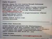Schreiben an den Support
