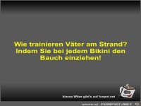 Wie trainieren Väter am Strand?