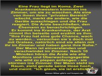 Eine Frau liegt im Koma