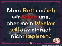 Mein Bett und ich lieben uns