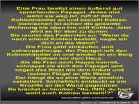 Eine Frau besitzt einen �u�erst gut sprechenden Papagei