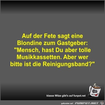 Auf-der-Fete-sagt-eine-Blondine-zum-Gastgeber.jpg von Fossy