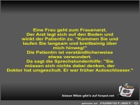 Eine Frau geht zum Frauenarzt