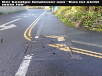 Schief platzierte Straendeckel