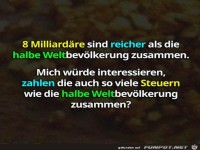 8 Milliard�re sind reicher als die halbe Welt.......