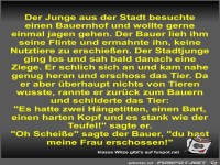 Der Junge aus der Stadt besuchte einen Bauernhof und wollte