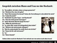 Gespr�ch zwischen Mann und Frau vor der Hochzeit