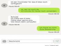 Chat �ber E-Bike-Controller-Verf�gbarkeit
