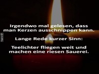 Humor �ber das Ausschneiden von Kerzen