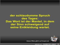 der schlaudumme Spruch des Tages