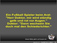 Ein Fußball Spieler beim Arzt