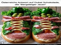 Kreative Jause in Form von Bergsteiger-Schuhen