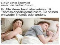 Lustiger Beziehungsspruch im Schlafzimmer