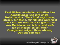 Zwei M�dels unterhalten sich �ber ihre Ausbildungen und...