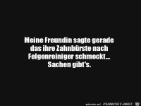 Zahnb�rste schmeckt nach Felgenreiniger