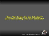 Ober: Wie fanden Sie das Schnitzel?